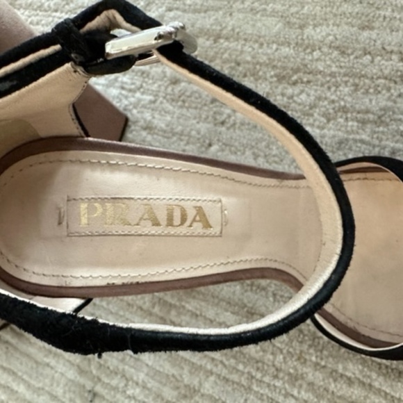PRADA - ROSE PINK SUEDE ANKLE STRAP HEELS (SIZE 37.5 EU/ 7.5 US) (ORIG $720) - Picture 10 of 15